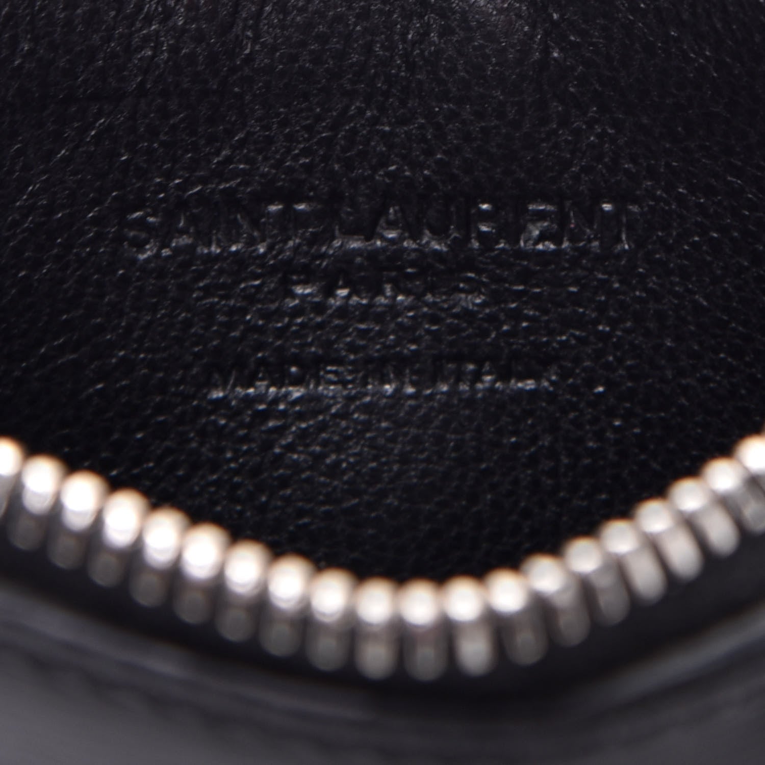 Saint Laurent Grained Calfskin 5 Fragments Zip Pouch Card Holder Black 6 of 9