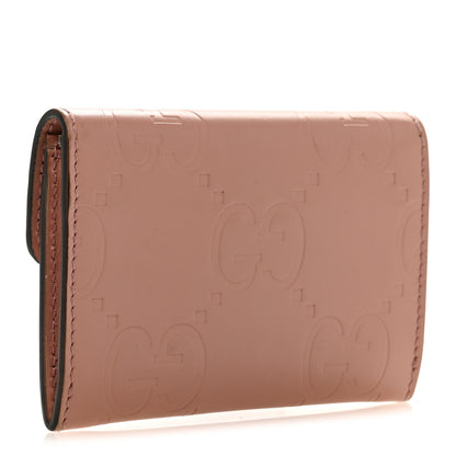 Gucci Calfskin Jumbo GG Embossed Snap Wallet Soft Pink 3 of 9