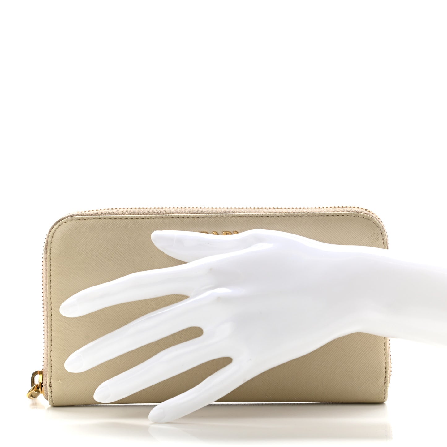 Saffiano Metal Zip Around Wallet Cammeo