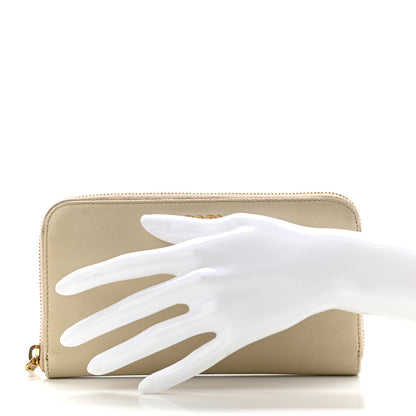 Prada Saffiano Metal Zip Around Wallet Cammeo 2 of 14
