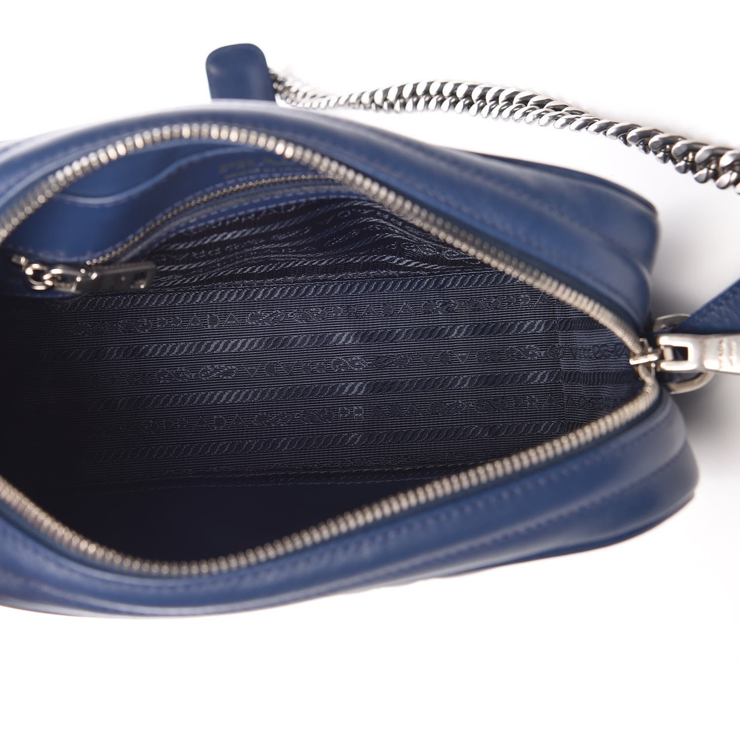 Prada Soft Calfskin Diagramme Crossbody Bag Bleuette 5 of 9