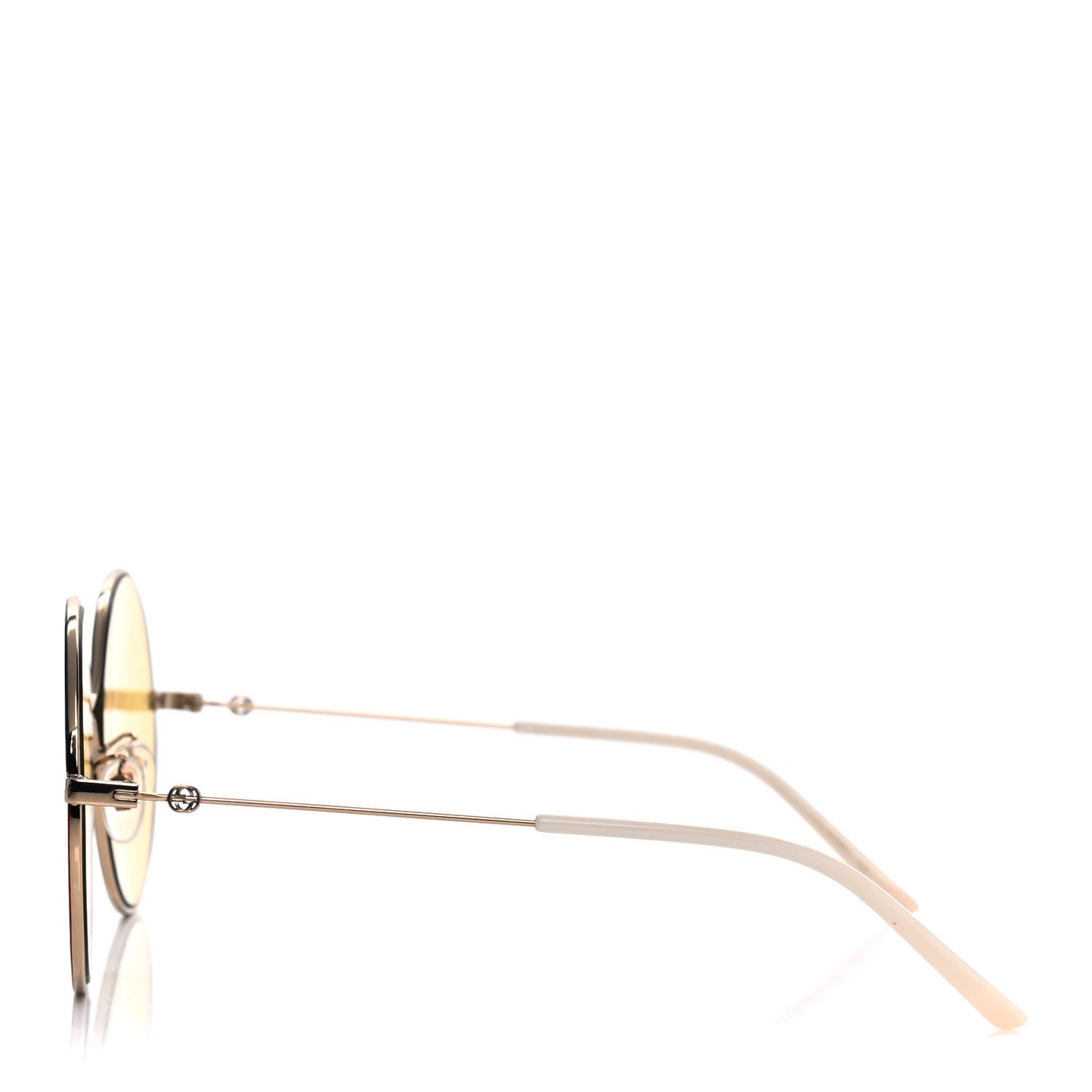Metal Round Sunglasses GG0395S Gold Blue