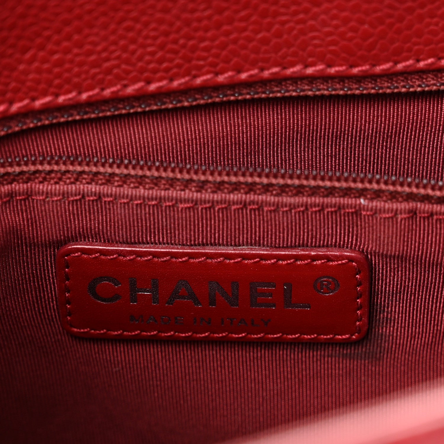 Chanel Caviar Quilted Grand Shopping Tote GST Red 7 of 12