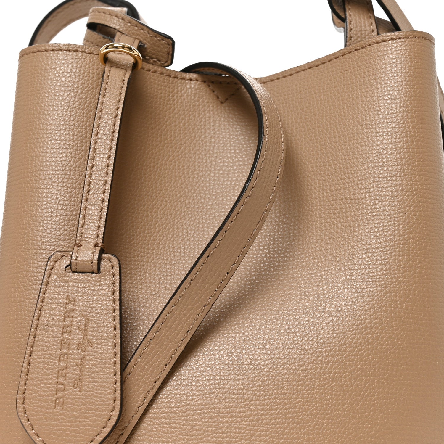 Burberry Calfskin Small Lorne Bucket Crossbody Natural 6 of 9