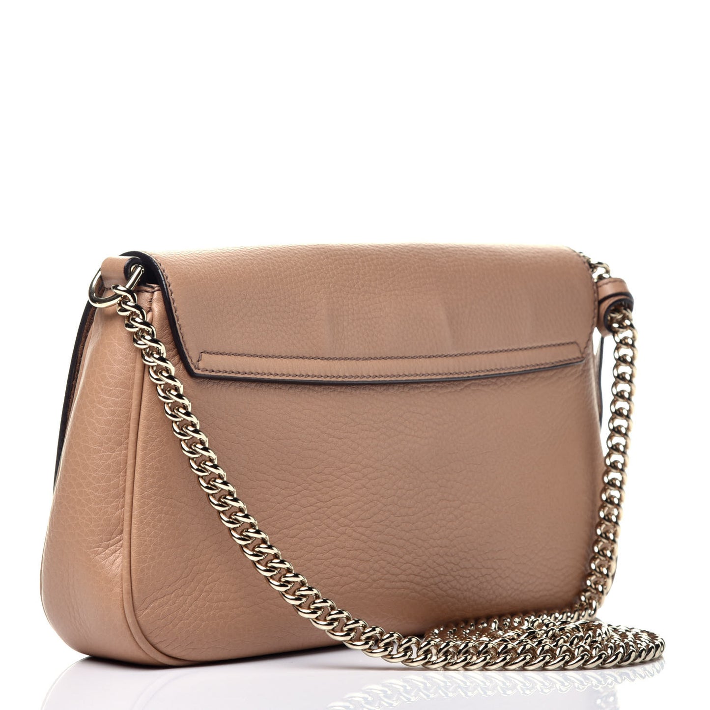 Pebbled Calfskin Medium Soho Flap Crossbody Camelia