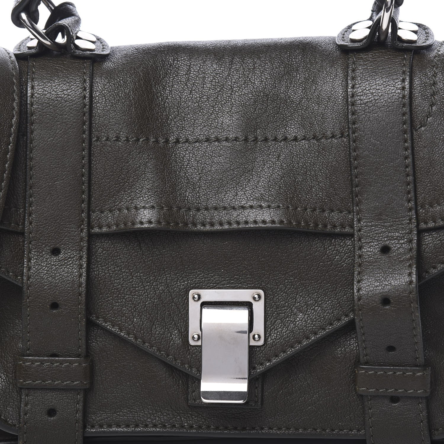 Proenza Schouler Lambskin Tiny PS1 Satchel Military 7 of 15