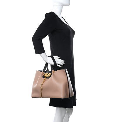 Valentino Garavani Calfskin Medium VLogo Escape Shopper Rose Cannelle 2 of 9