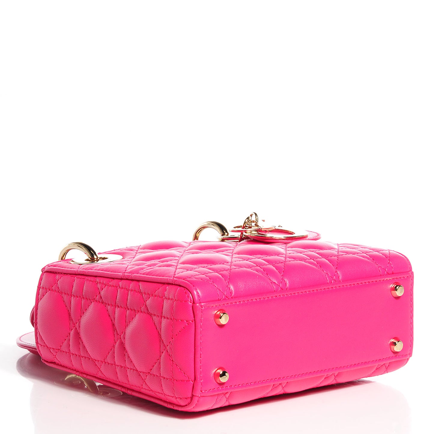 Lambskin Cannage Mini Lady Dior Fuchsia