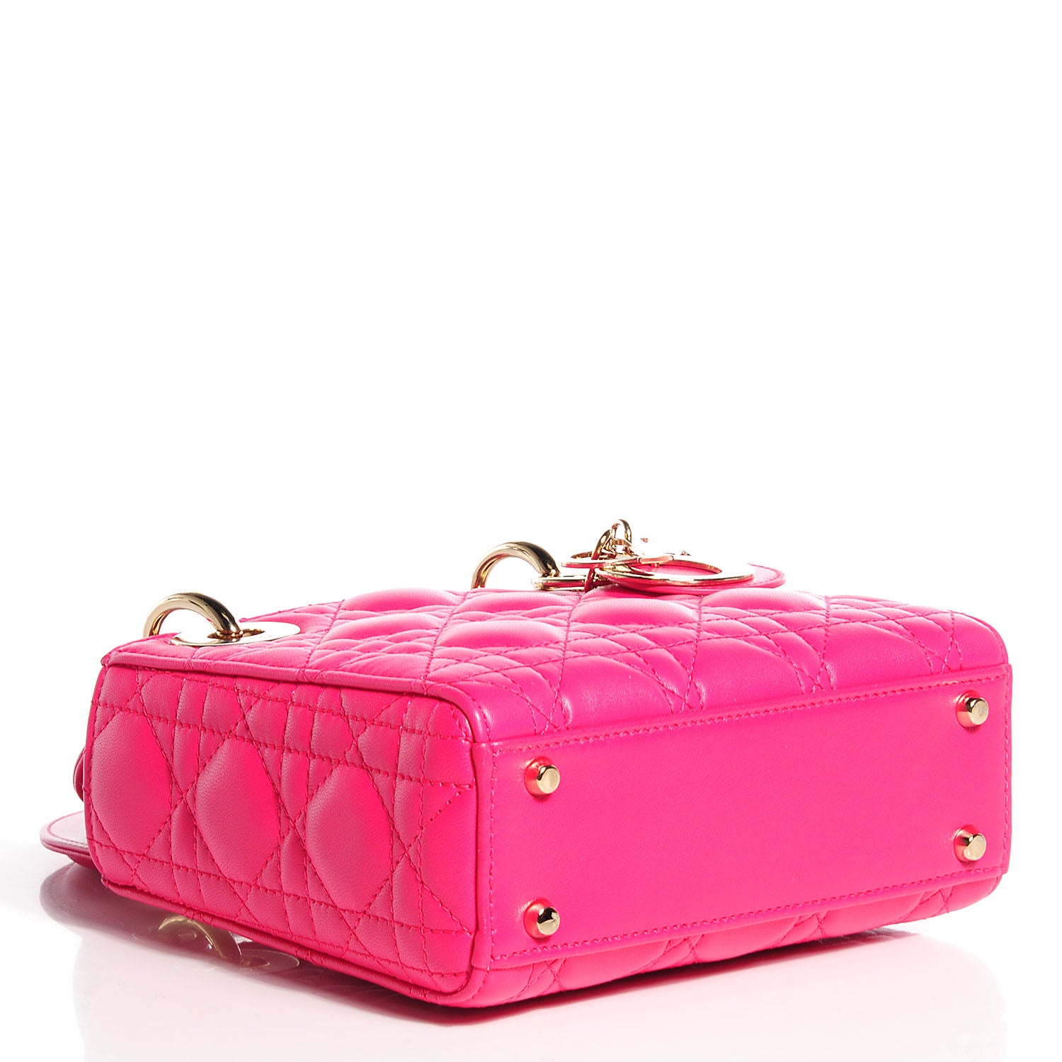 Christian Dior Lambskin Cannage Mini Lady Dior Fuchsia 4 of 8
