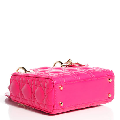 Christian Dior Lambskin Cannage Mini Lady Dior Fuchsia 4 of 8