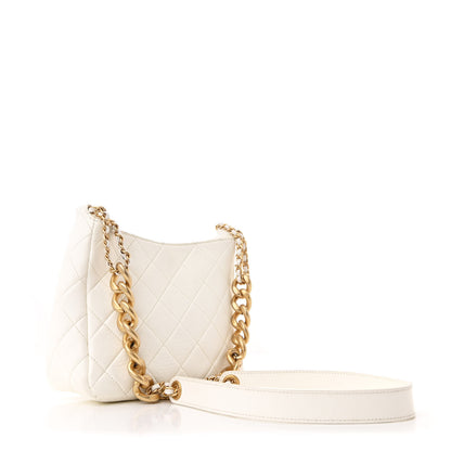Chanel Lambskin Quilted Multi Chain Hobo White 3 of 11
