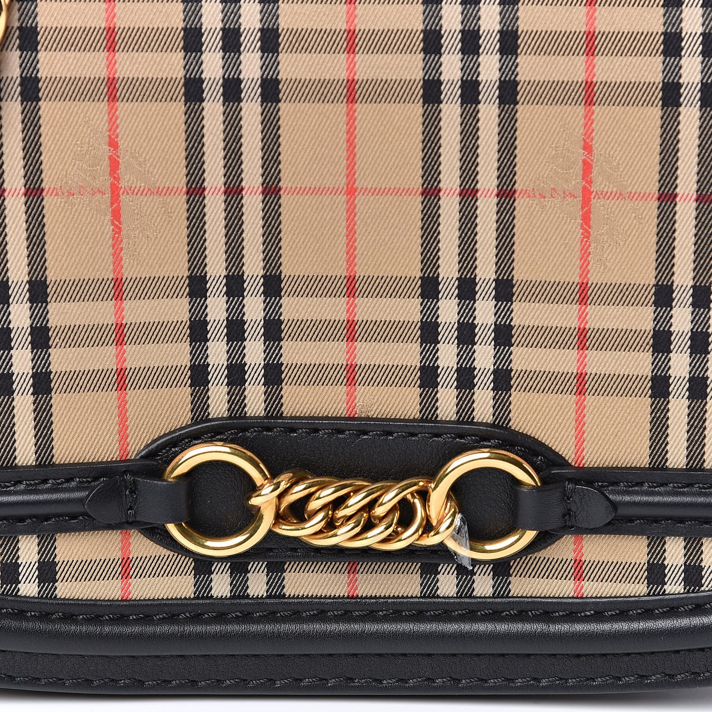 Smooth Calfskin 1983 Knight Check Link Shoulder Bag Black