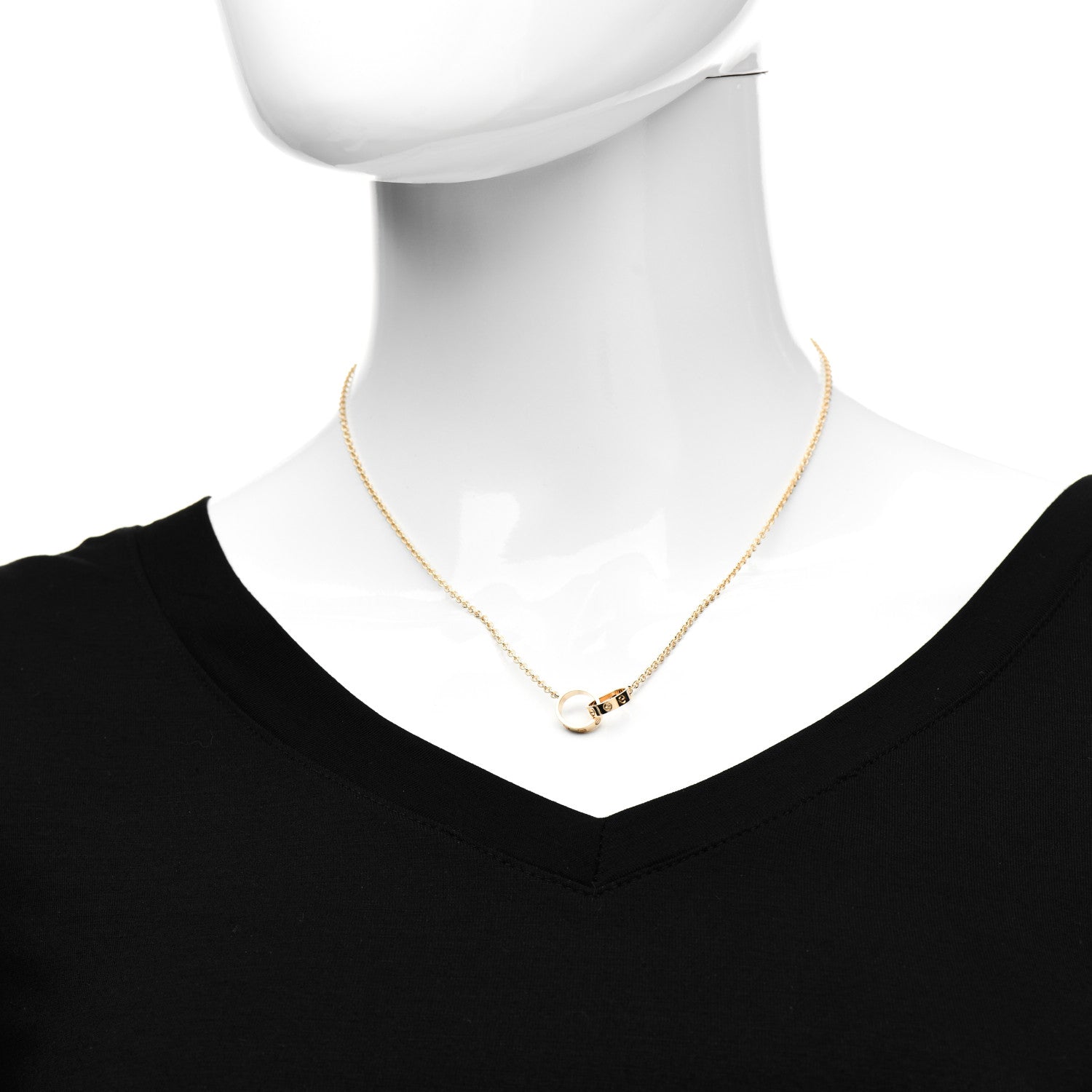 Cartier 18K Yellow Gold Interlocking LOVE Necklace 2 of 5