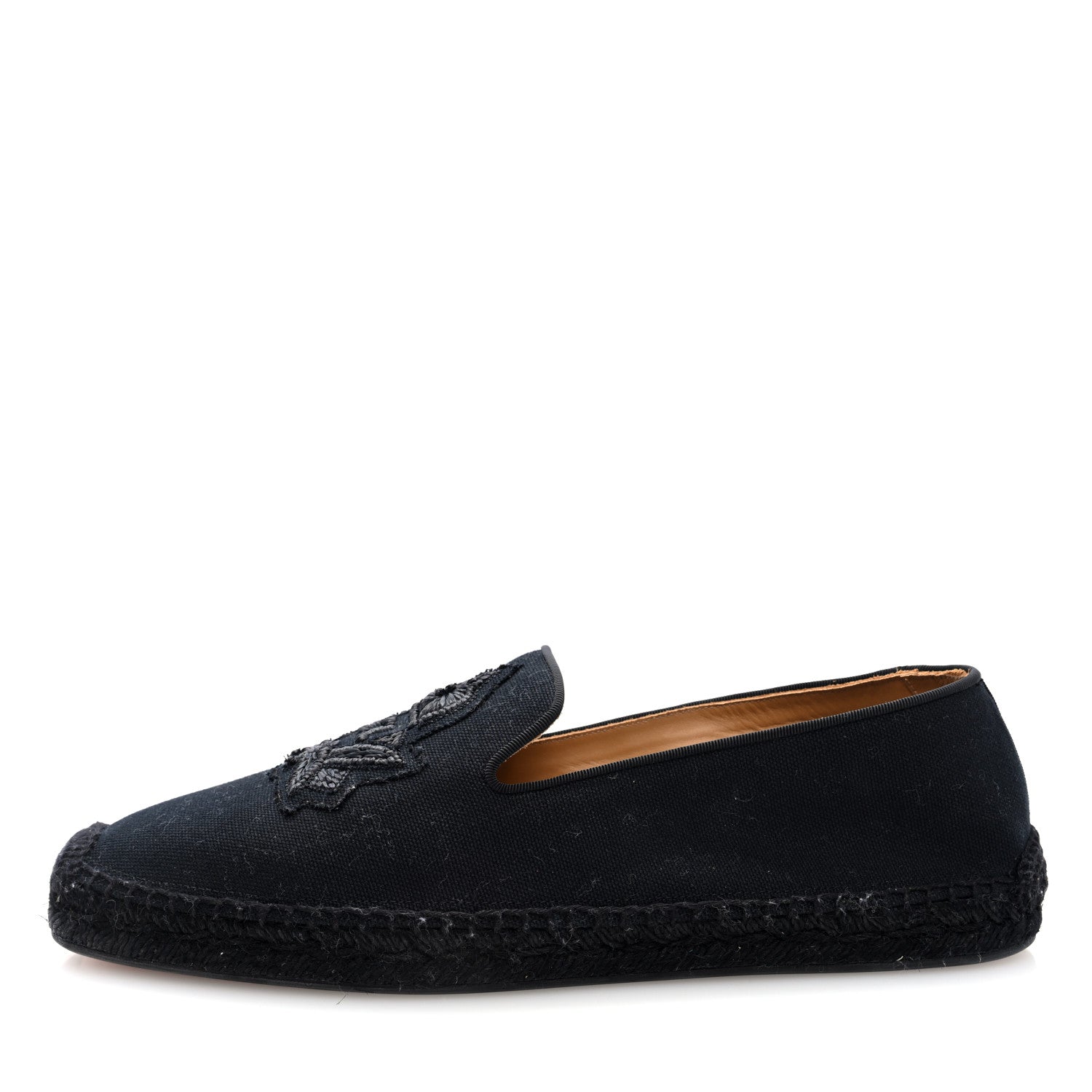 Christian Louboutin Olan Canvas Mens Nanou Orlato Flat Espadrilles 43 Black 1 of 8