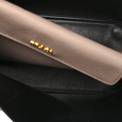 Prada Saffiano Cuir Small Double Bag Cammeo Black 6 of 13