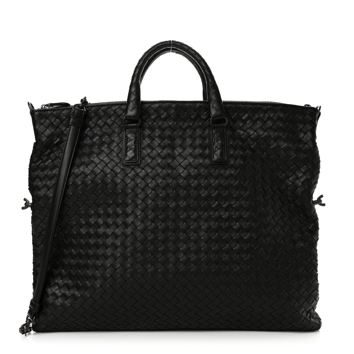 Nappa Intrecciato Medium Convertible Tote Black