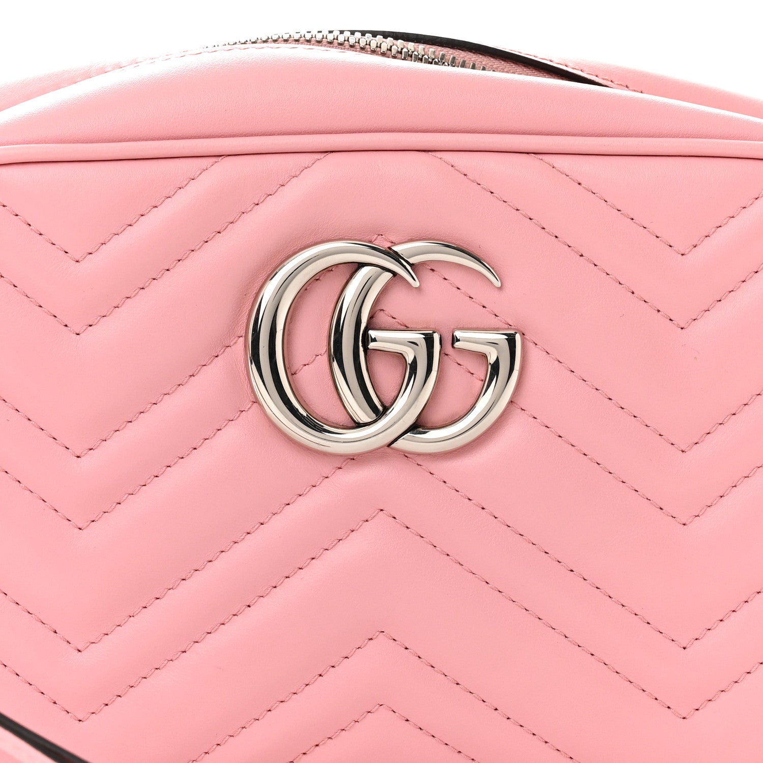 Gucci Calfskin Matelasse Small GG Marmont Chain Shoulder Bag Wild Rose 8 of 12
