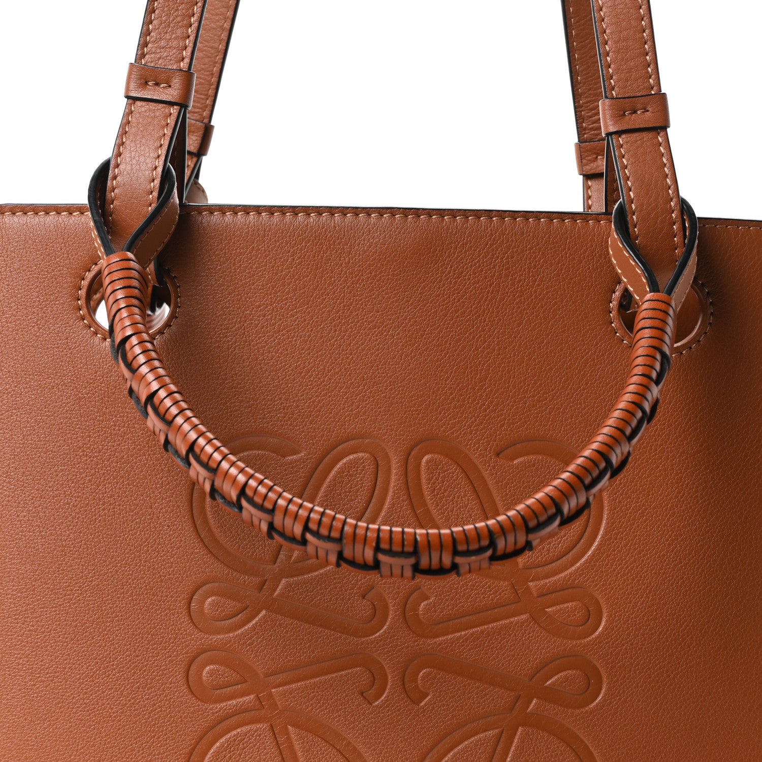 Loewe Smooth Calfskin Small Anagram Tote Tan 7 of 9