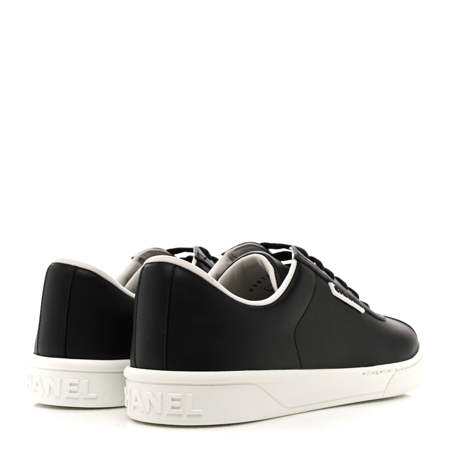 Calfskin CC Womens Sneakers 37.5 Black