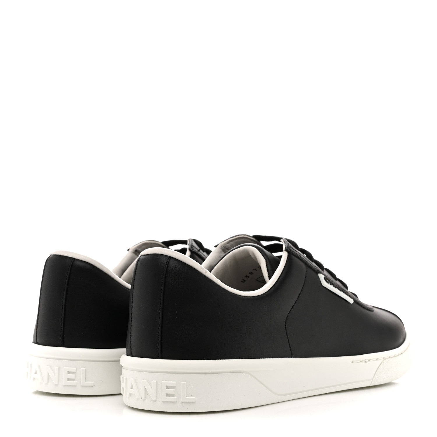 Chanel Calfskin CC Womens Sneakers 37.5 Black 5 of 10