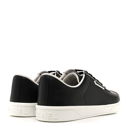 Chanel Calfskin CC Womens Sneakers 37.5 Black 5 of 10