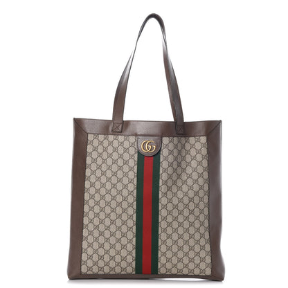 Gucci GG Supreme Monogram Web Large Ophidia Vertical Shopping Tote Brown 1 of 11