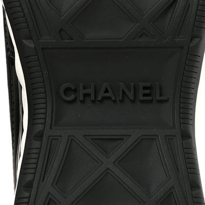 Chanel Velvet Calfskin Mixed Fibers CC Sneakers 37.5 Black 8 of 10