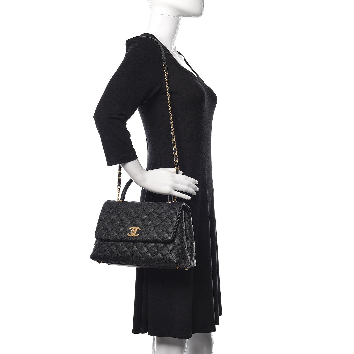Chanel Caviar Quilted Small Coco Handle Flap Black 2 of 10