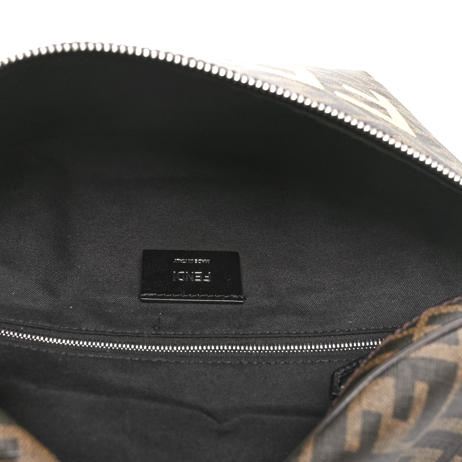 Fendi Shiny Glazed Fabric Vitello Cover FF 1974 Logo Belt Bag Tobacco Moro Giallo Ebano 5 of 10