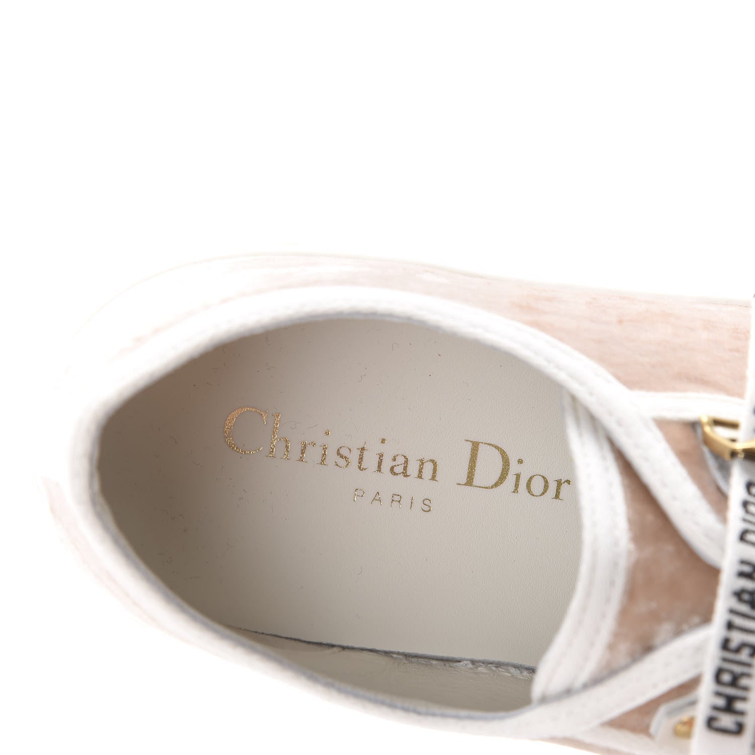 Christian Dior Velvet Walk'N'Dior Low Top Sneakers 38.5 Nude 7 of 9