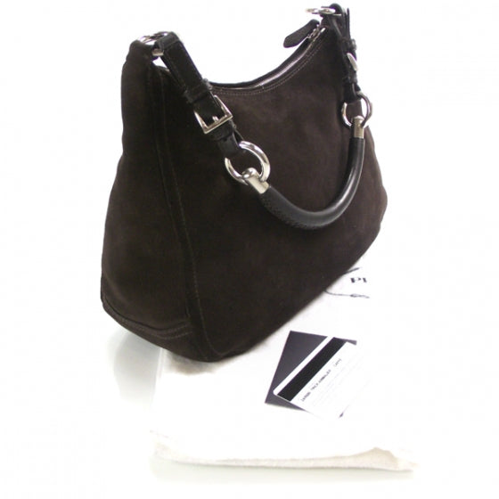 Suede Scamosciato Shoulder Bag Brown