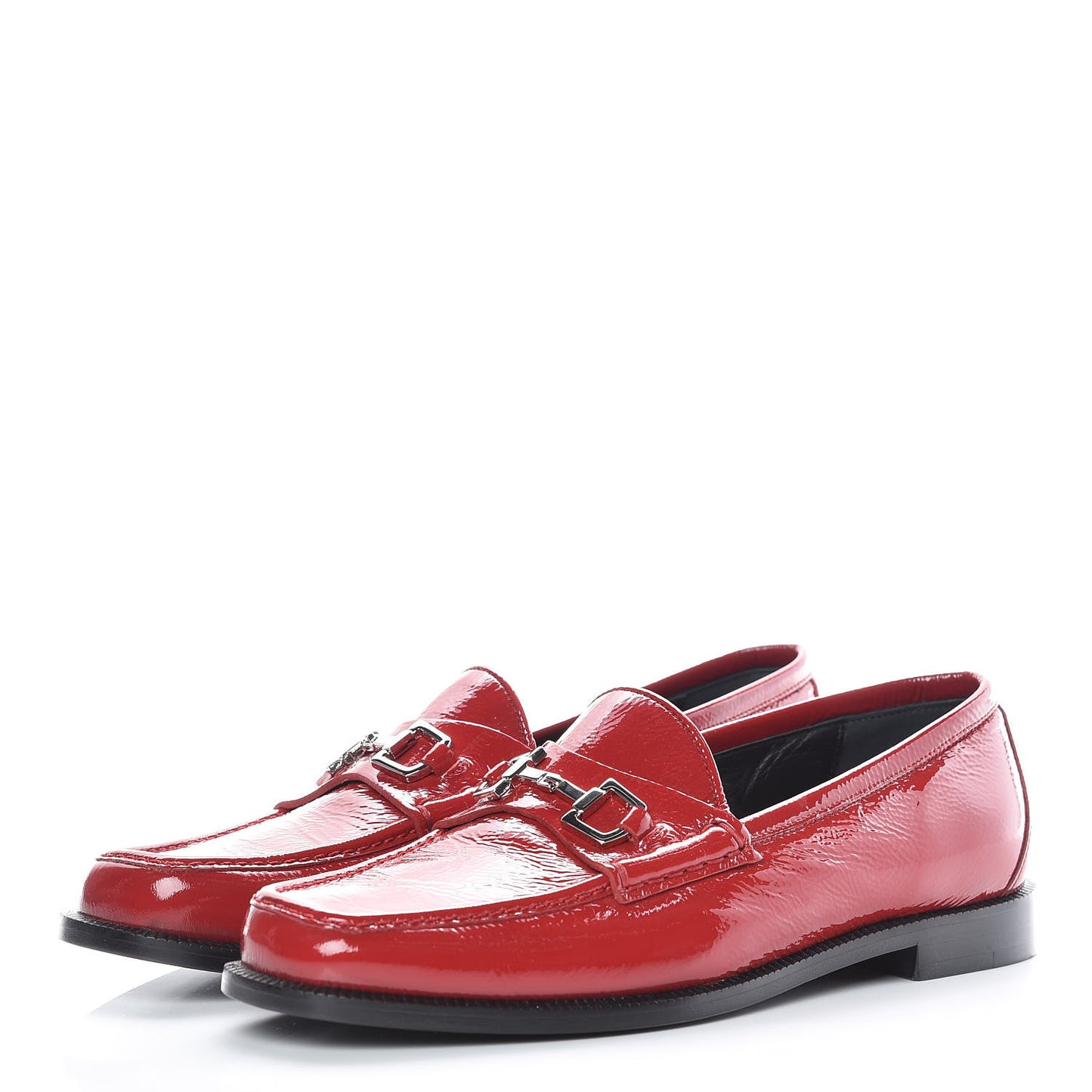 Naplack Patent Horsebit Banks Loafers 36.5 Red