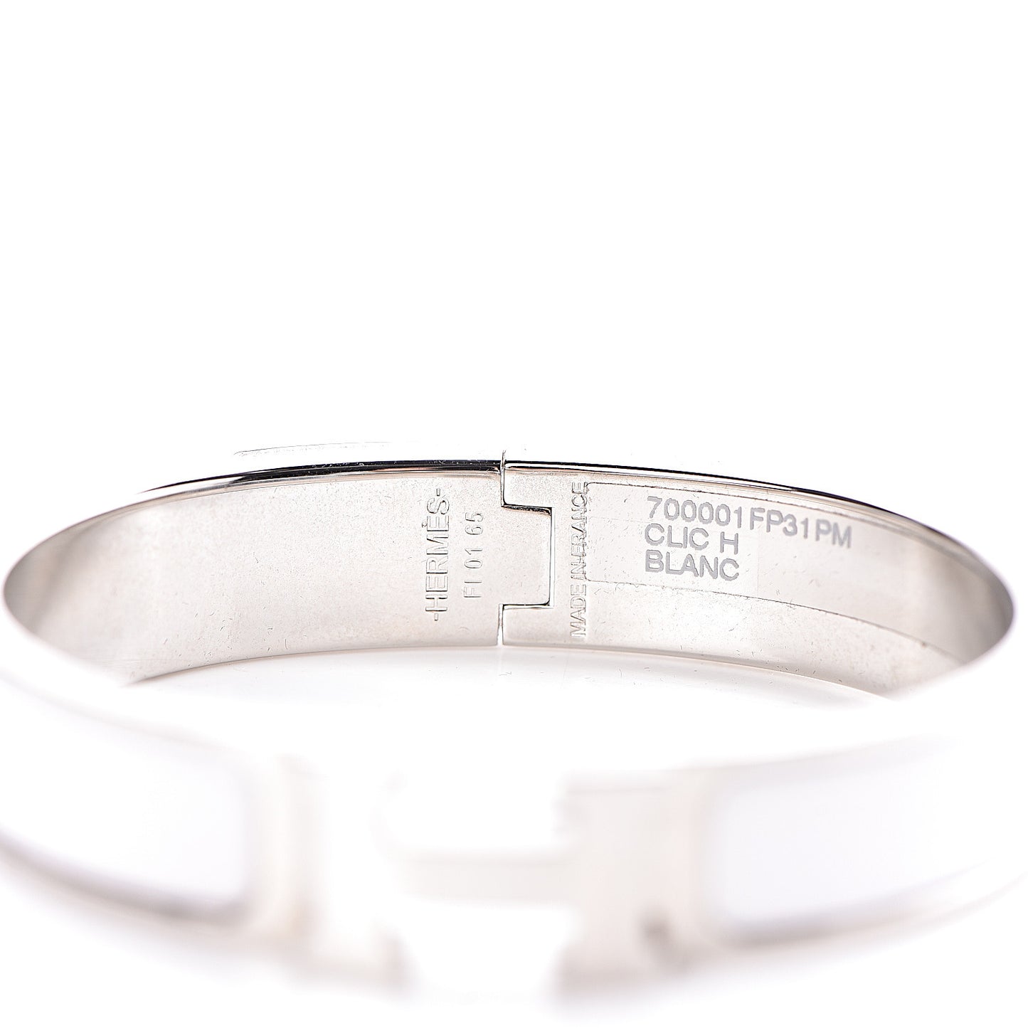 Enamel Narrow Clic Clac H Bracelet PM White
