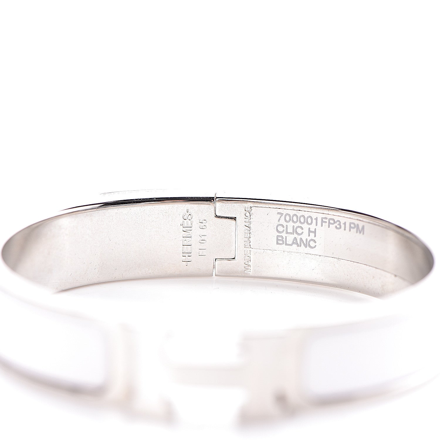 Hermes Enamel Narrow Clic Clac H Bracelet PM White 4 of 5