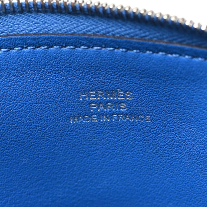 Hermes Swift Couverture Nouvelle Carre Pocket Pouch Bleu Encre Rose D'Ete 6 of 7