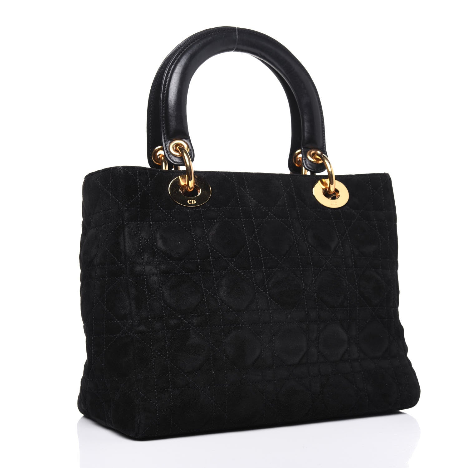 Christian Dior Suede Cannage Medium Lady Dior Black 3 of 17