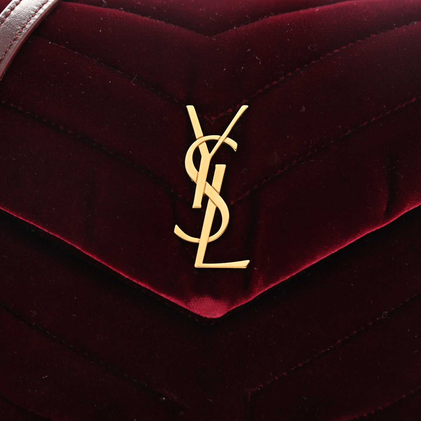 Velvet Y Quilted Monogram Toy Loulou Crossbody Bag French Burgundy