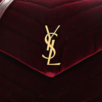 Saint Laurent Velvet Y Quilted Monogram Toy Loulou Crossbody Bag French Burgundy 8 of 9