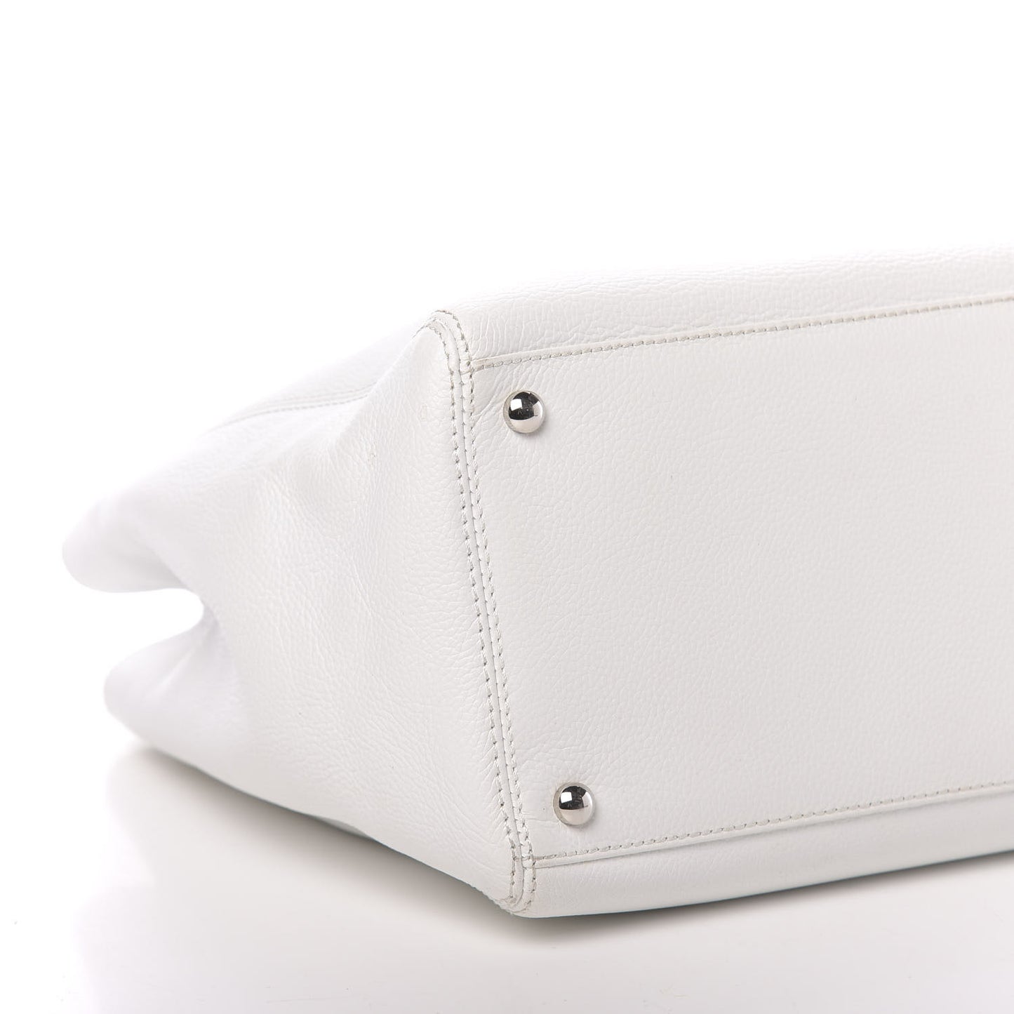 Calfskin Cerf Executive Shopper Tote White