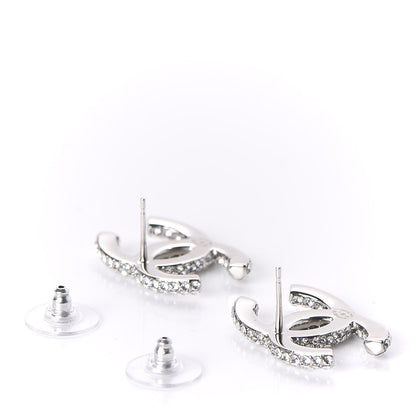 Chanel Crystal Large CC Earrings Silver 3 of 5