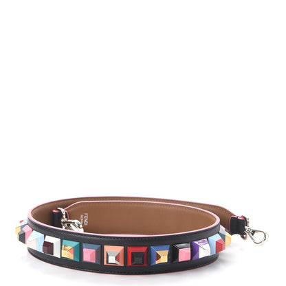 Fendi Vitello Dolce Plexiglass Bi-Color Studded Strap You Black Brownie Multicolor 2 of 6