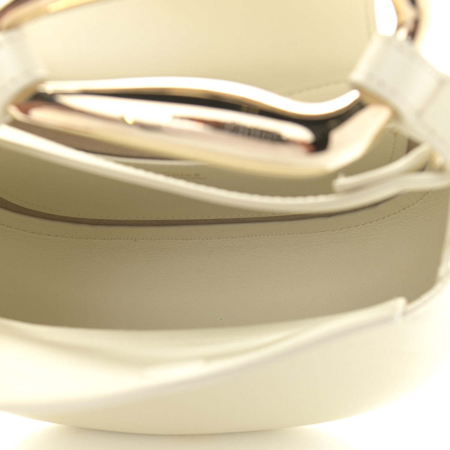 Chloe Small Grain Calfskin Kiss Bag Natural White 5 of 16