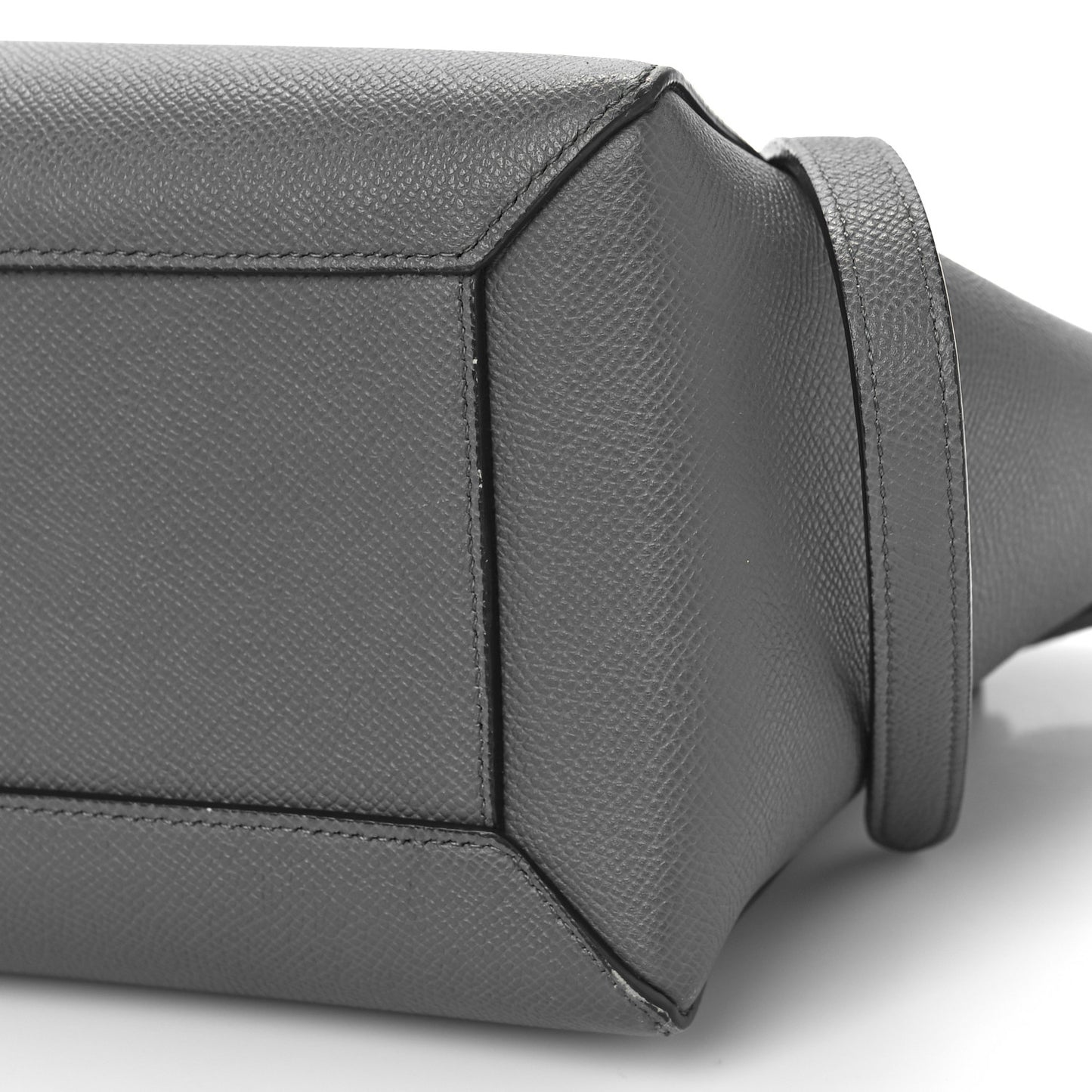 Grained Calfskin Micro Belt Bag Grey