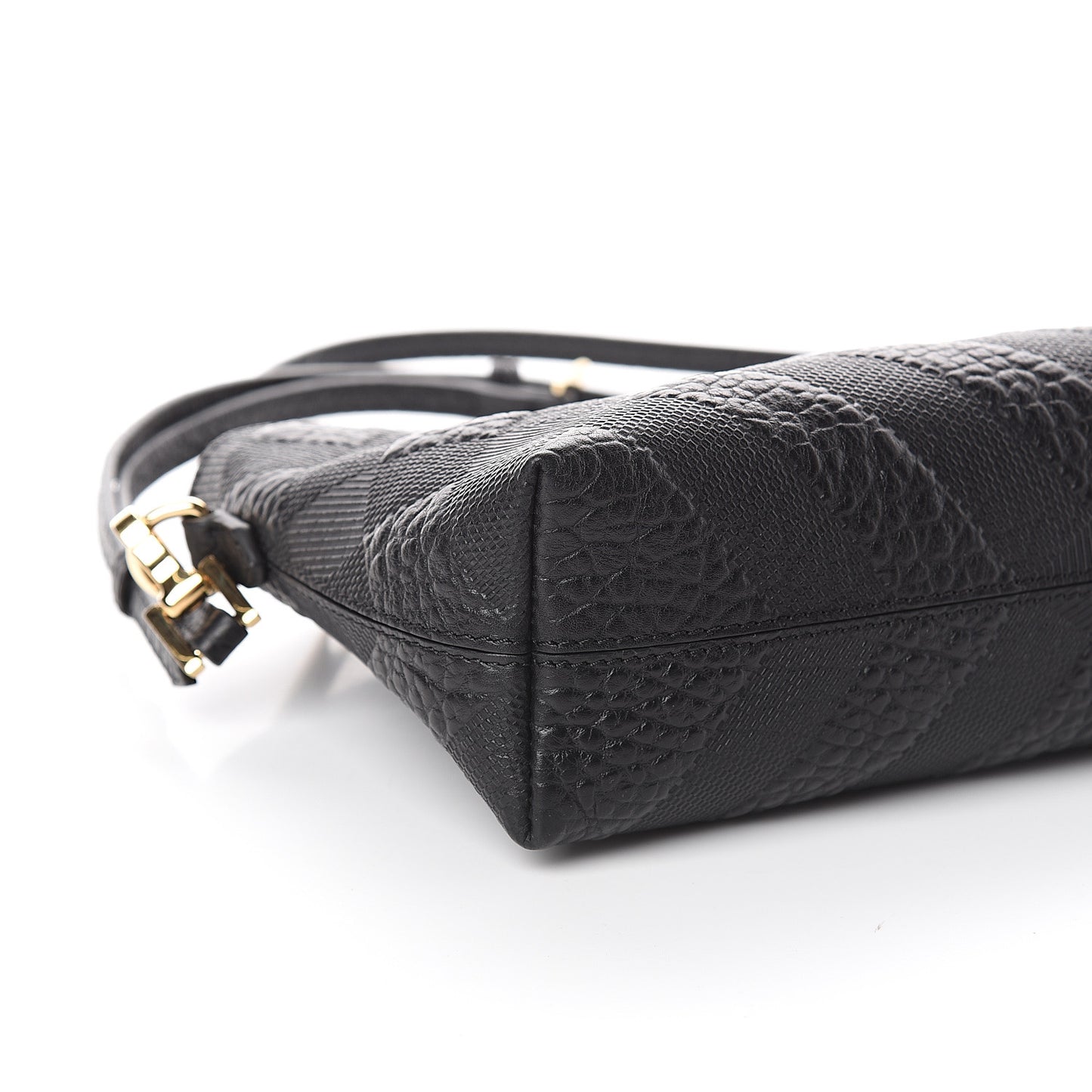 Signature Grain Calfskin Check Embossed Small Chichester Crossbody Clutch Bag Black