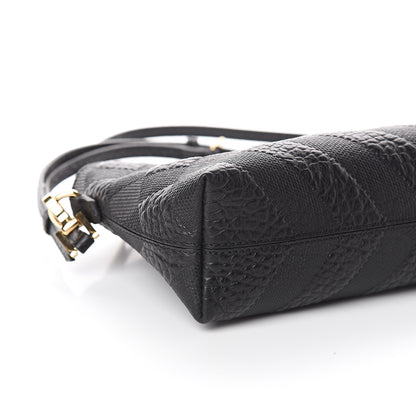 Burberry Signature Grain Calfskin Check Embossed Small Chichester Crossbody Clutch Bag Black 7 of 8