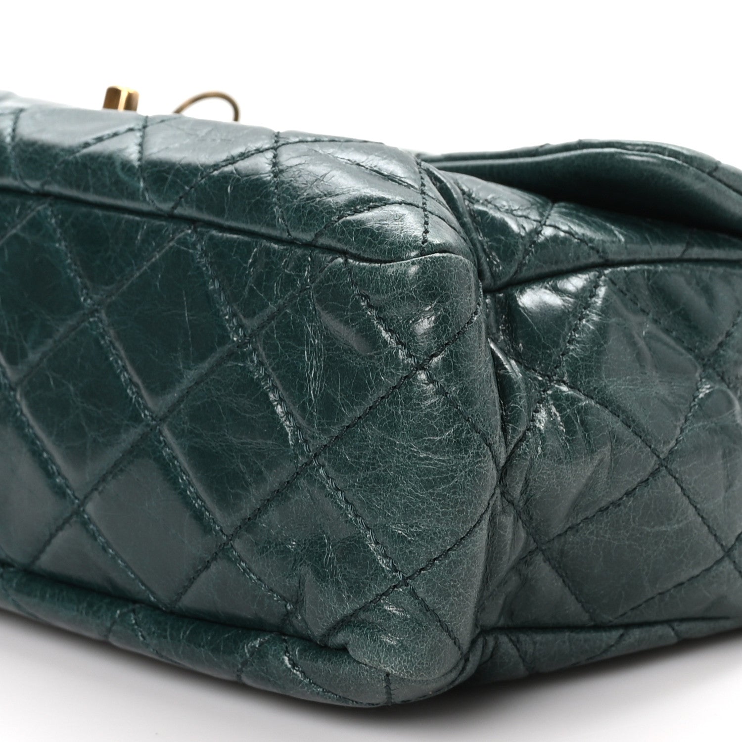 Chanel Glazed Calfskin Castle Rock Medium Flap Green 10 of 11