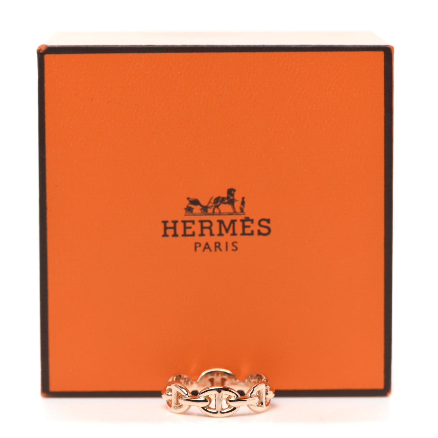 18K Rose Gold PM Chaine D'Ancre Enchainee Ring 53 6.25