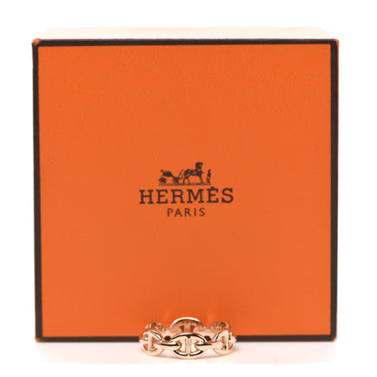 Hermes 18K Rose Gold PM Chaine D'Ancre Enchainee Ring 53 6.25 6 of 6