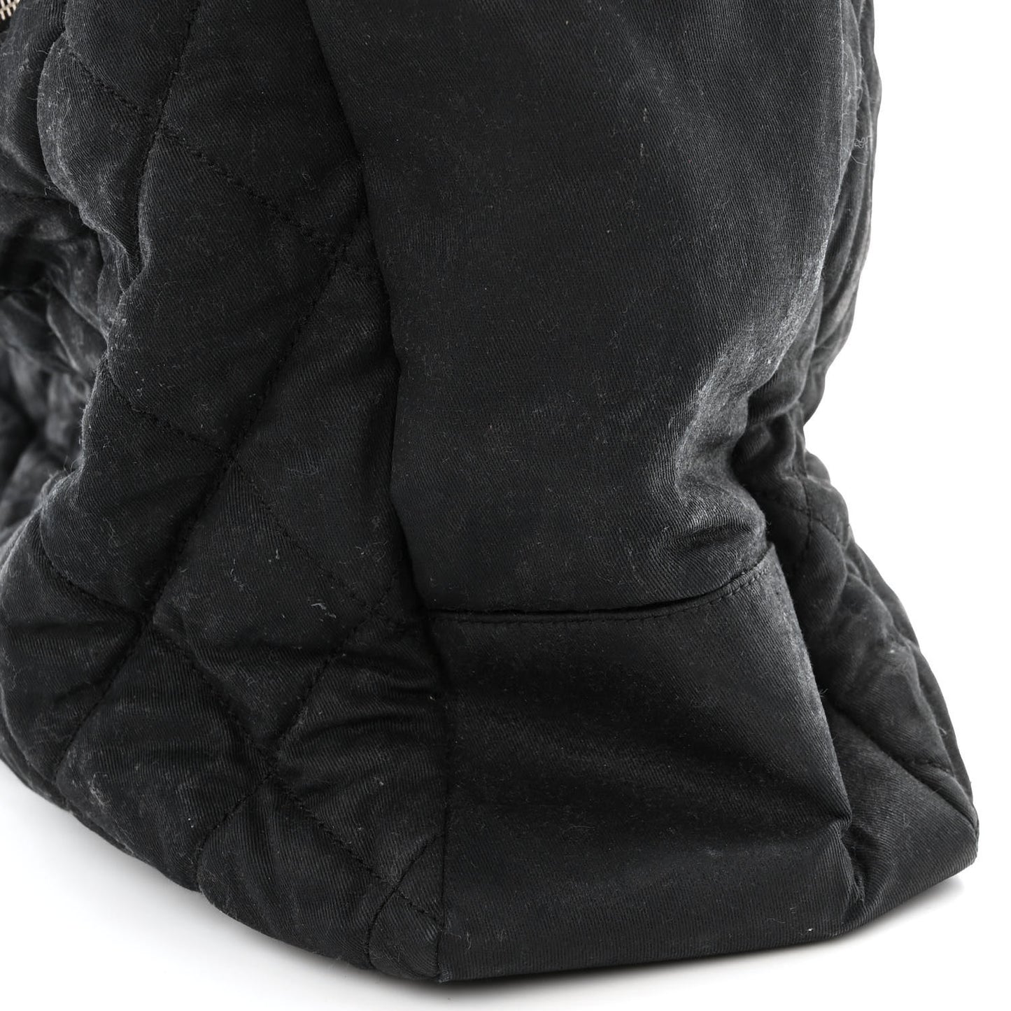 Coated Canvas Stitched XL Paris Biarritz Tote Black