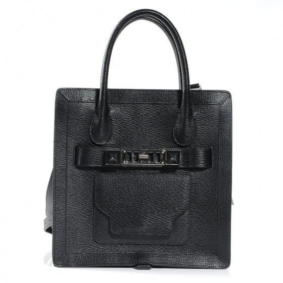 Textured Leather PS11 Small Tote Black